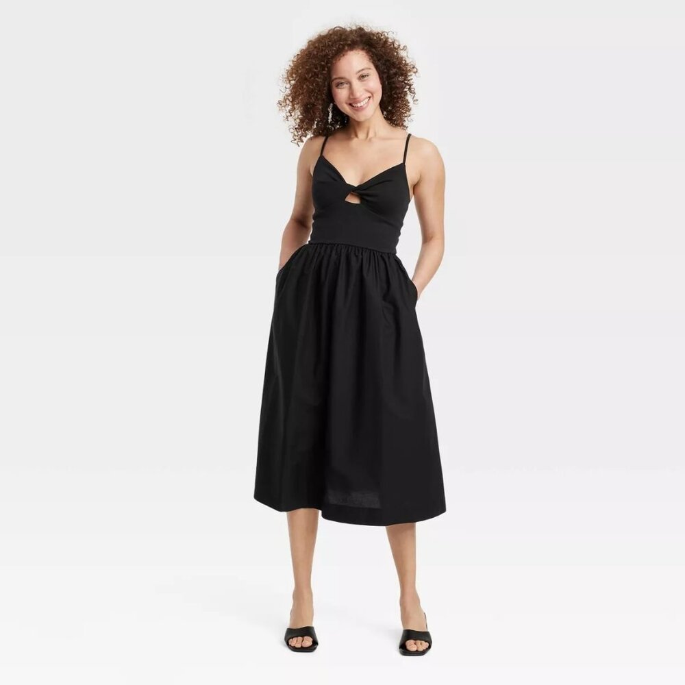 Women's Knit Ballet Midi Sundress - A New Day™ Large